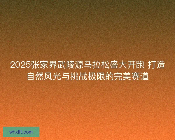 2025张家界武陵源马拉松盛大开跑 打造自然风光与挑战极限的完美赛道